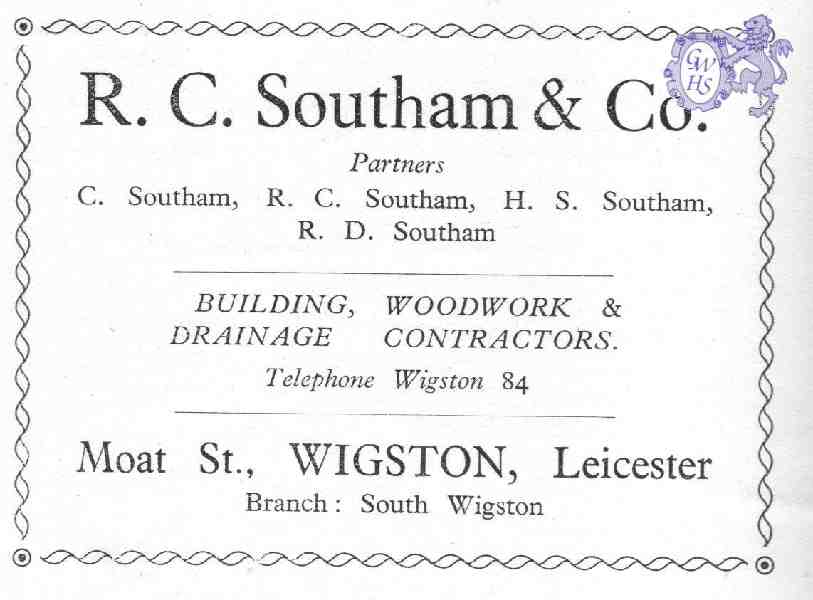 20-045 R C Southam & Co Building Contractors Moat Street Wigston Advert