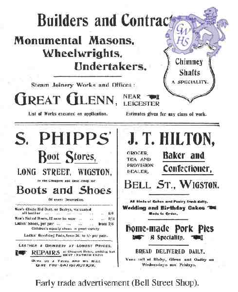 20-086 S Phipps Boot Stores & J T Hilton Baker Wigston Magna advert