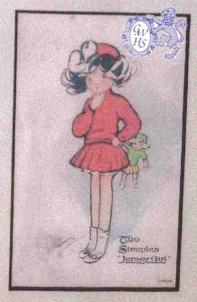 23-780 Two Steeples Jersey Girl with doll Advert in colour