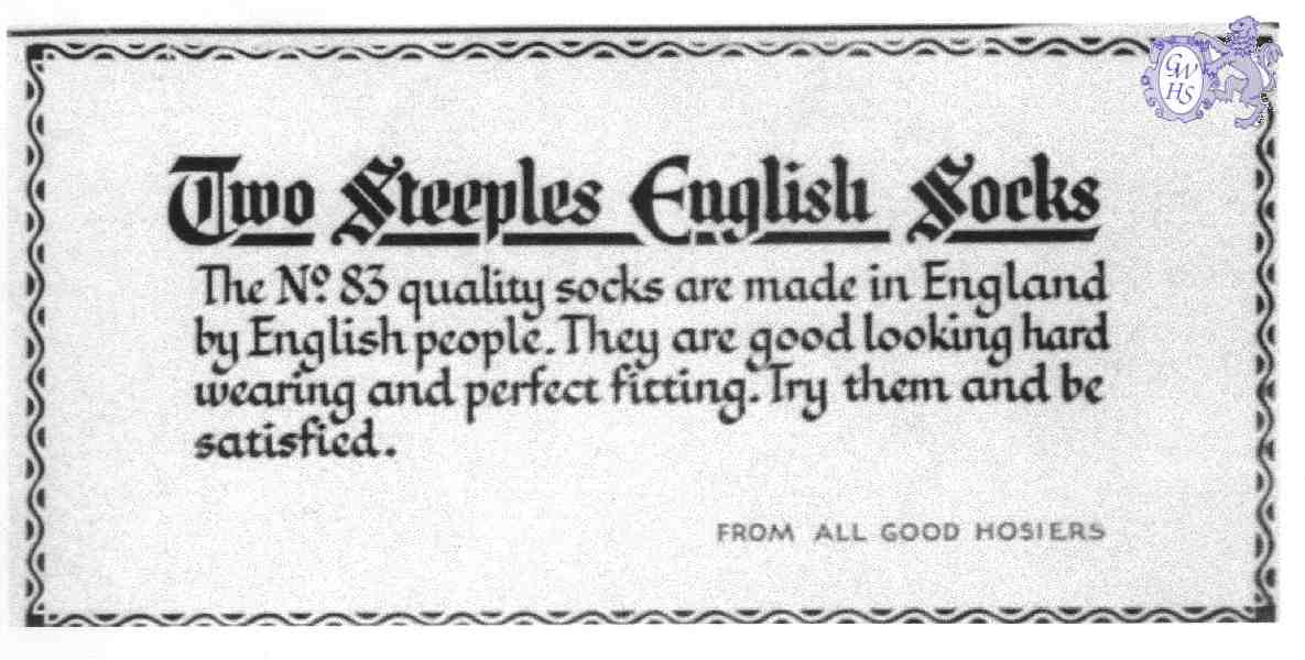 23-789 Two Steeples Wigston Magna advert from Nov 1927