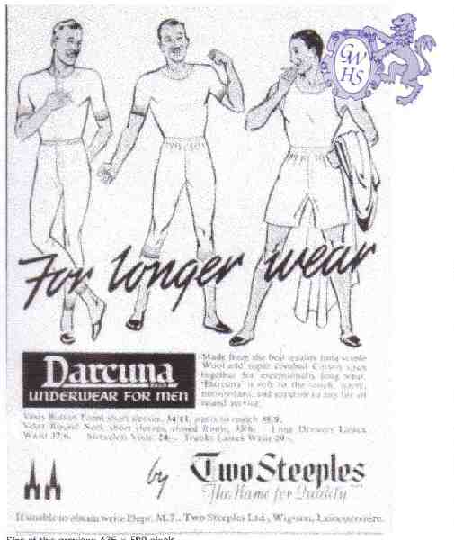 23-791 Two Steeples Wigston Magna For Longer Wear advert 1957