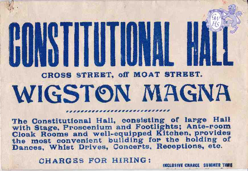 23-875 Constitution Hall Wigston Magna Poster Pt 1