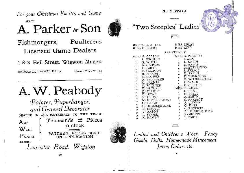 23-888 Programme for A Grand Bazaar for the Opening of the New Constitutional Hall 2nd December 1927 part 6