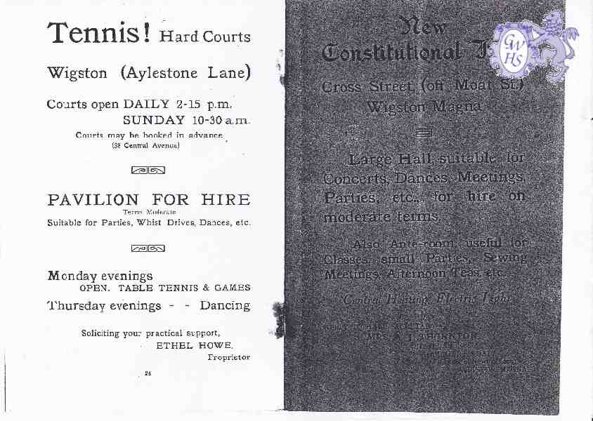 23-893 Programme for A Grand Bazaar for the Opening of the New Constitutional Hall 2nd December 1927 part 11