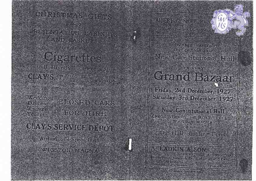 23-894 Programme for A Grand Bazaar for the Opening of the New Constitutional Hall 2nd December 1927 part 12