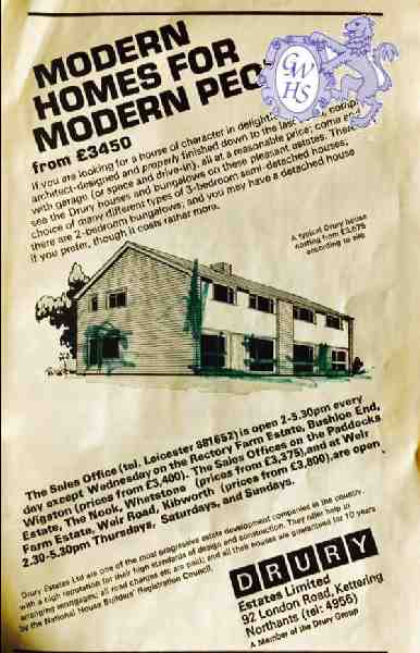 30-765 Advert for houses on The Rectory Farm Estate Bushloe End Wigston Magna circa 1970