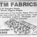 20-040 BTM Fabrics Moat Street Wigston Magna 1989 Advert