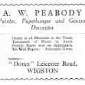 20-050 A W Peabody Painter Doran Leicester Road Wigston Advert
