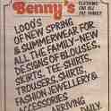 20-063 Benny's Leicester Road Wigston Magna 1990 Advert