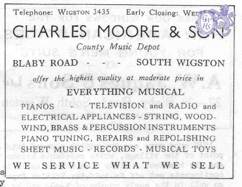 20-012 Charles Moore & Sons Blaby Road South Wigston Advert