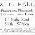 20-032 W G Hall Blaby Road South Wigston Advert