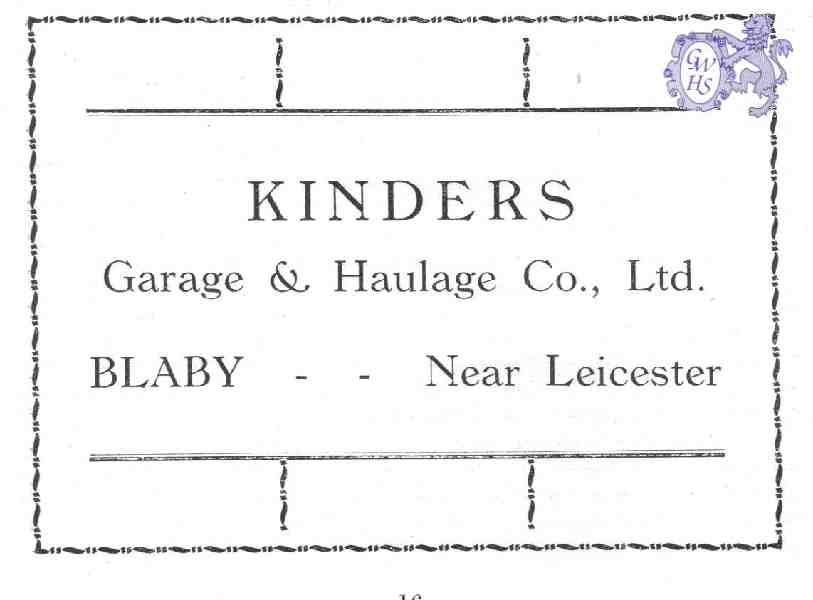 20-052 Kinders Haulage Blaby Advert
