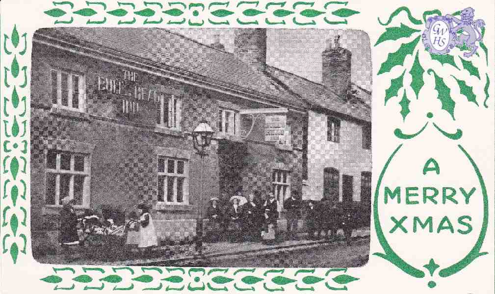 8-91 Christmas Card showing Bull Head Street Wigston Magna c 1910