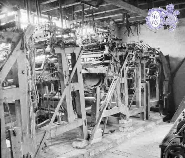 30-840 A photograph of the inside of Edgar Carter's framework knitting workshop Bushloe End Wigston Magna