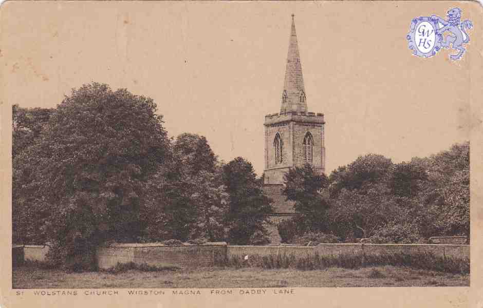 8-256 St Wolstans Church Wigston Magna (taken from Oadby Lane 1900's)