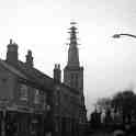 5-10 Spire of All Saints Church Wigston Magna in splints with top under repair