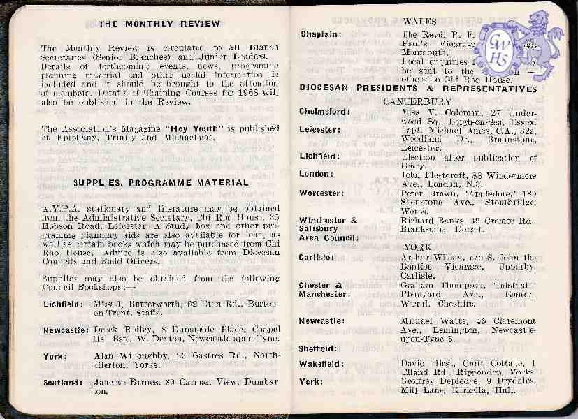 26-124 AYPA 1968 Copy of Diary Pages