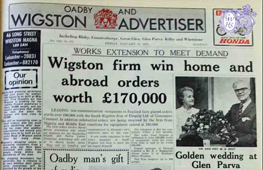 31-139 Elequip Gloucester Crescent South Wigston story 1976