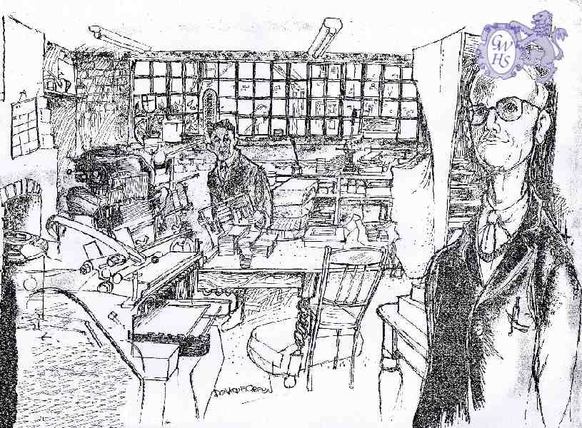 29-739 Mr  William Allsopp in his printing shop  by Donald E Green