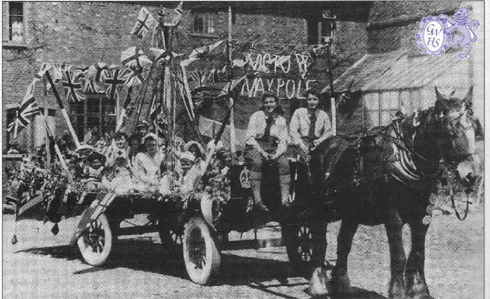 22-178 Victory Maypole 1945 Margaret and Eileen Charles in their land army uniform taken in yard of Upper Farm Spa Lane