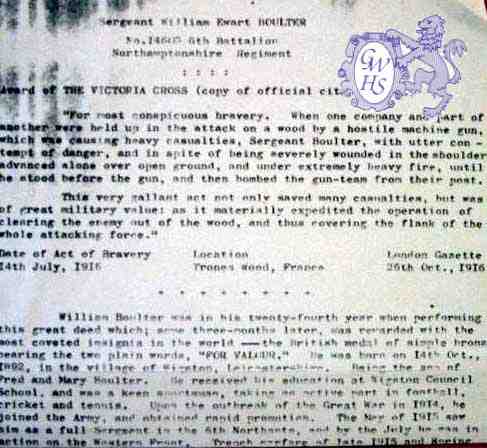 3-2 Sgt W E Boulter Citation