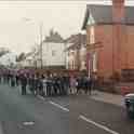 8-231 Hazel the donkey leading the United Churches of Wigston Magna up Moat Street on Palm Sunday 1980