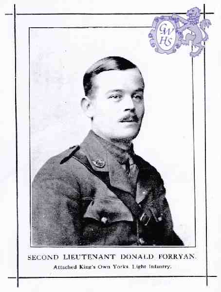 26-084 Second Lieutenant Donald Forryan b 1886 d 1916