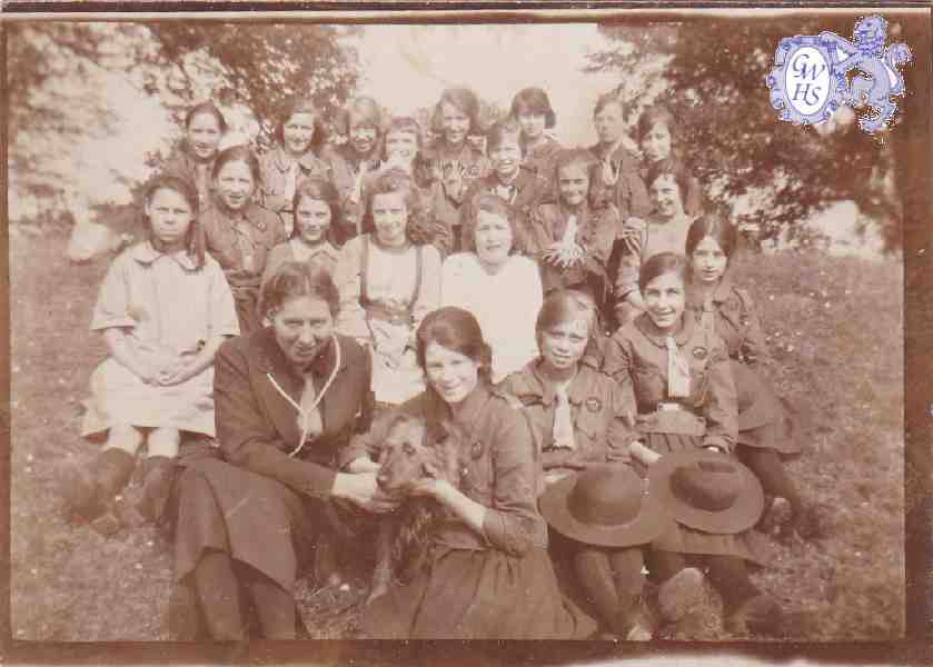 30-597 Captain May Barnley and her dog with the Wigston Guides 1920's