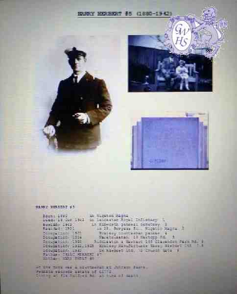 30-798 Harry Herbert born Wigston Magna 1880 died 1942