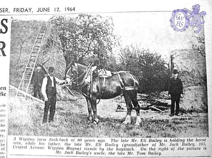 31-180 Eli Biley Paper cutting from 1964 Oadby and Wigston Advertiser
