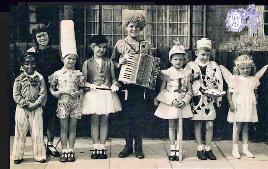 32-130 Fancy Dress at Wigston Fields circa 1946 with children and adults competing #1