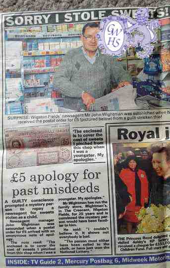 32-150 John Wightman in his newsagents Wigston Fields Feb '95