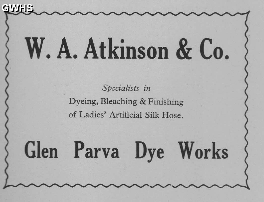 20-058 W A Atkinson & Co Dyers Glen Parva Advert