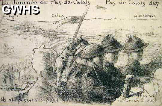 3-44 example postcard used by troop in 1914-18 to write home
