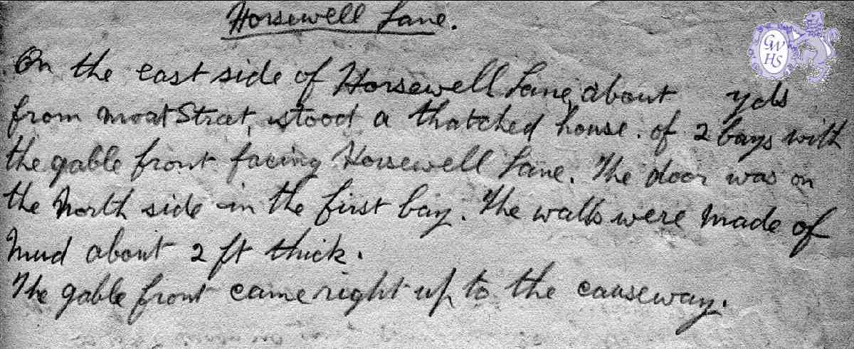 30-689 Horsewell Lane Wigston Magna Notes 1963