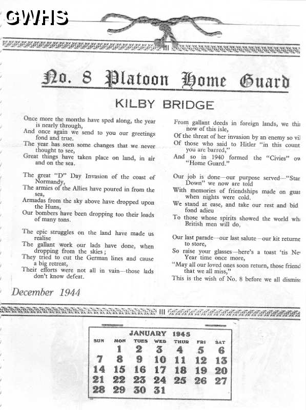 15-027 No 8 Platoon Home Guard Kilby Bridge December 1944
