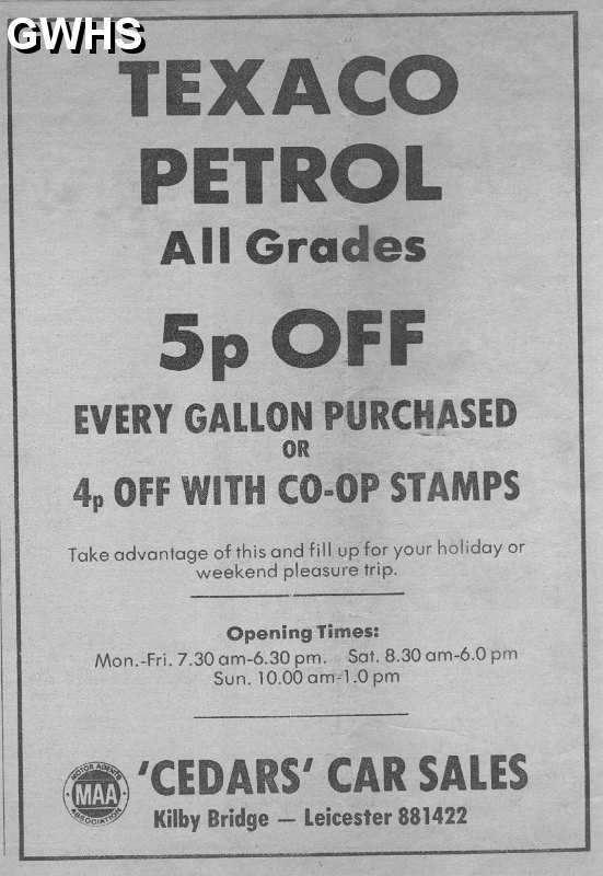 20-123 Cedars Car Sales Kilby Bridge 1976