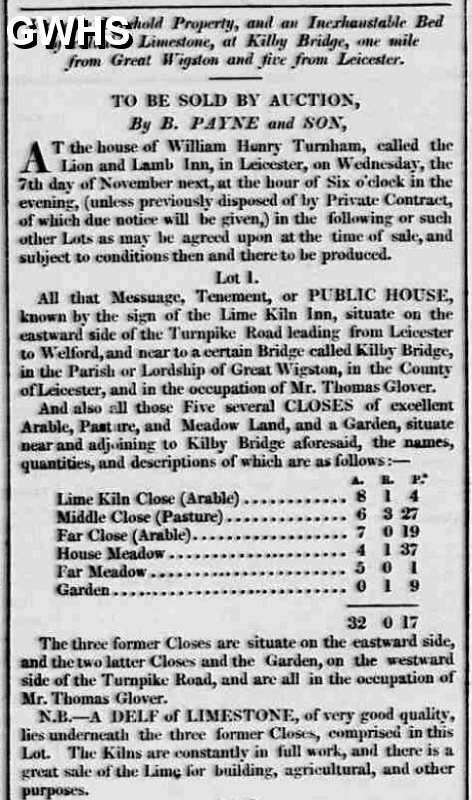 29-618 Sale of Lime Kiln Inn Kilby Bridge part 1 - Friday 26 October 1838