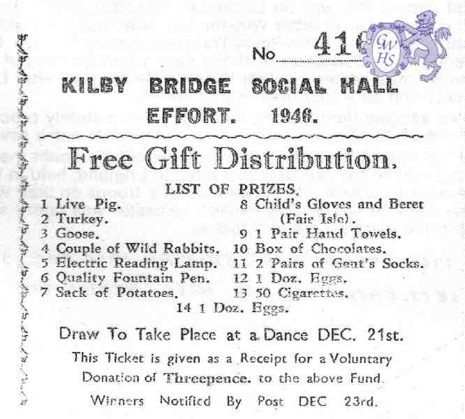 15-009 Kilby Bridge Social Hall Advert 1946