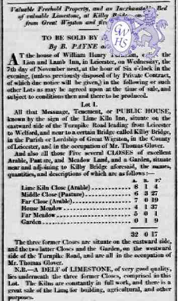 29-618 Sale of Lime Kiln Inn Kilby Bridge part 1 - Friday 26 October 1838