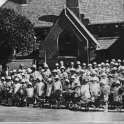 23-042 National School Long Street prior to procession to the Church  Wigston Magna