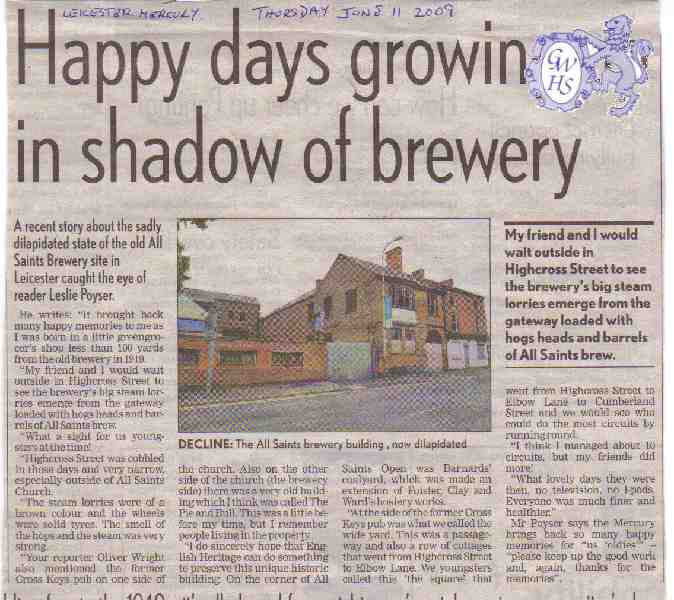 29-415 All Saints Brewery Highcross Street Leicester - 1919