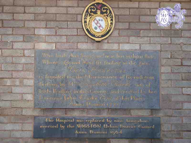 17-001 Alms House Sign on new Cottages in Long Street Wigston Magna Oct 2011