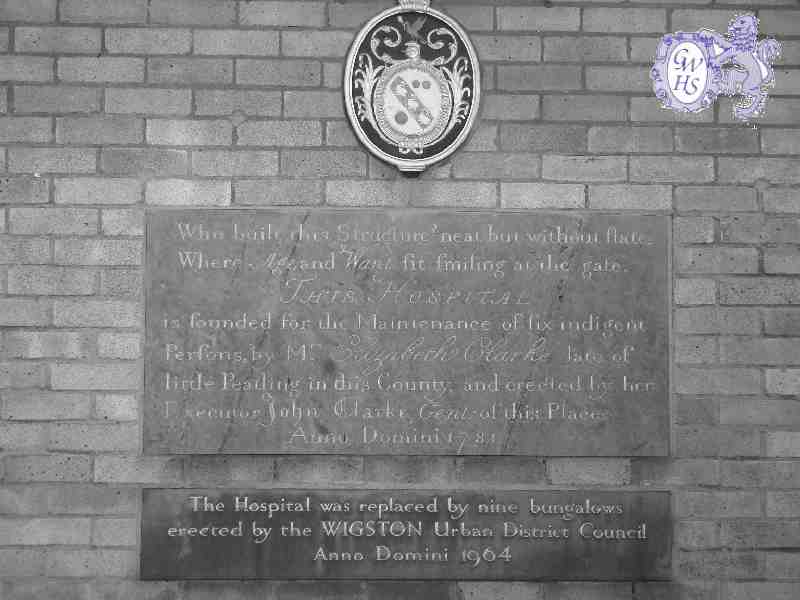 17-001a Alms House Sign on new Cottages in Long Street Wigston Magna Oct 2011