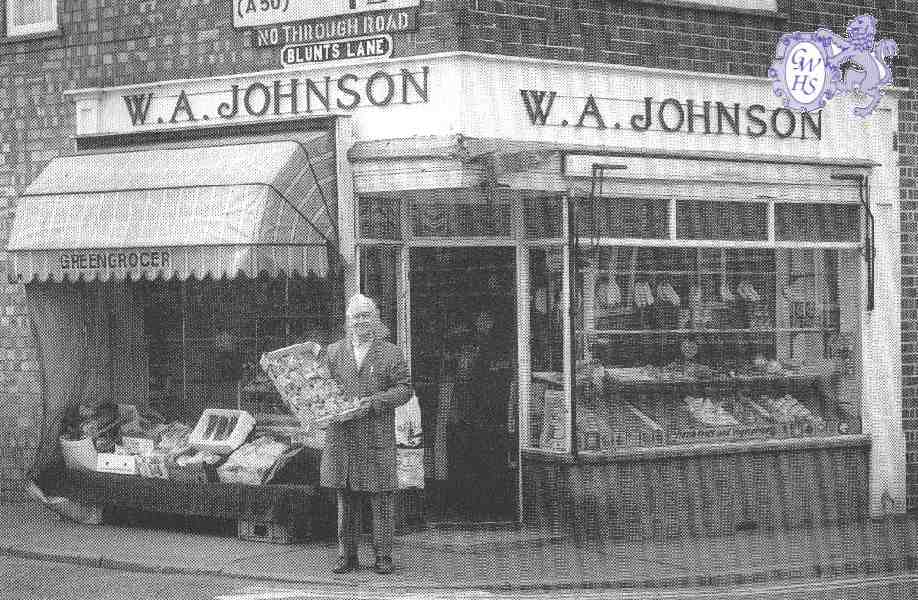 22-226 Brian Johnson outside his fruit and veg shop in Long Street  Wigston Magna.mid 1990's