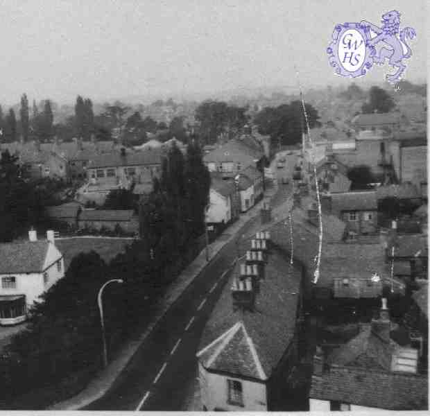 23-029 View from All Saints' Church looking along Long Street in 1950 - Wigston Magna