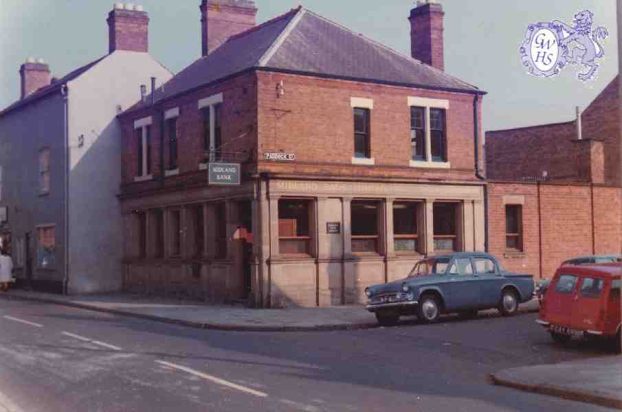 8-209 Long Street and Paddock Street corner Wigston Magna  Midland Bank and Adams House on left