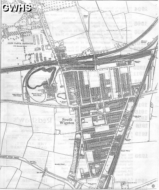 20-020 Map of South Wigston 1914