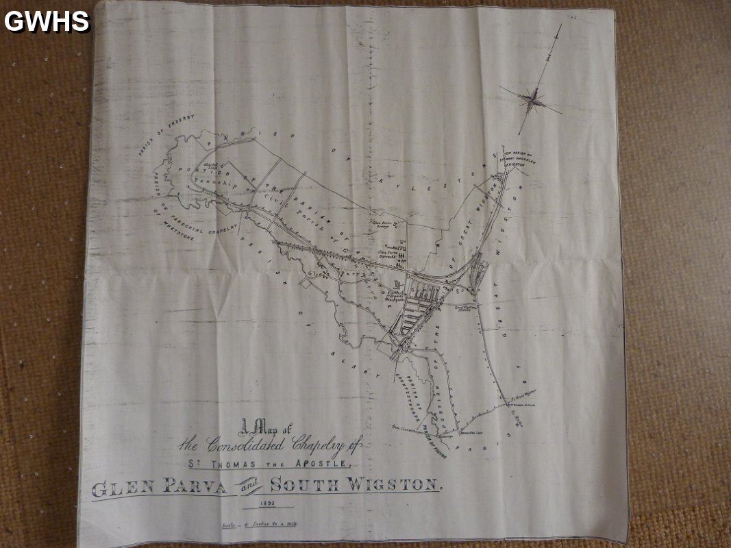 23-385 Consolidated Chapelry of St Thomas the Apostle of Glen Parva and South Wigston Map 1893