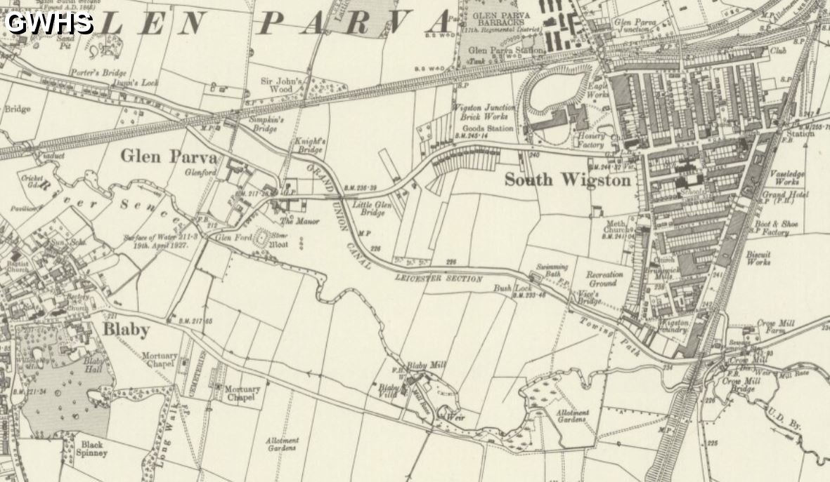 30-023 Swimming Baths South Wigston OS Map rev 1928